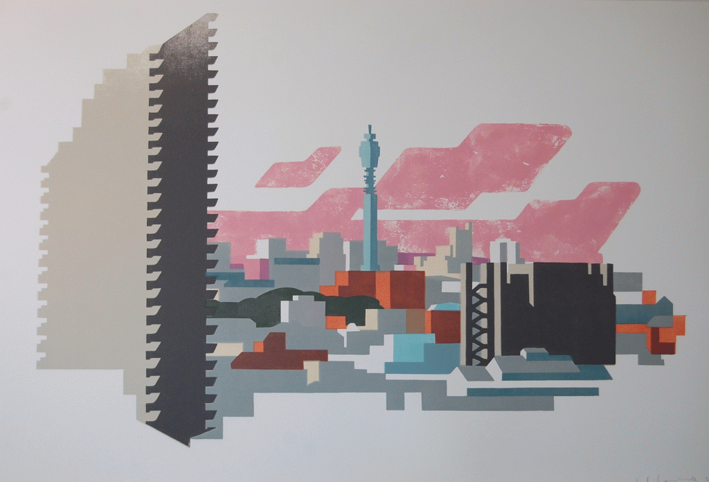 Telecom & Barbican Print by Paul Catherall