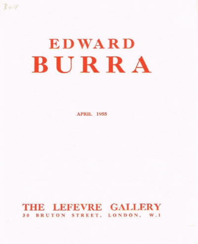 Recent Works by Edward Burra: 1955 Exhibition Catalogue