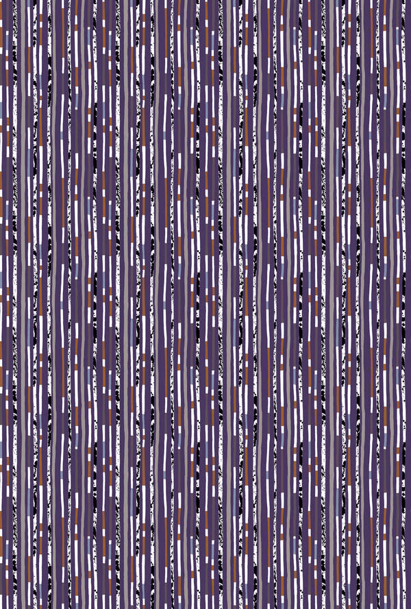 Riga Fabric by Lucienne Day (Purple) - Image 2