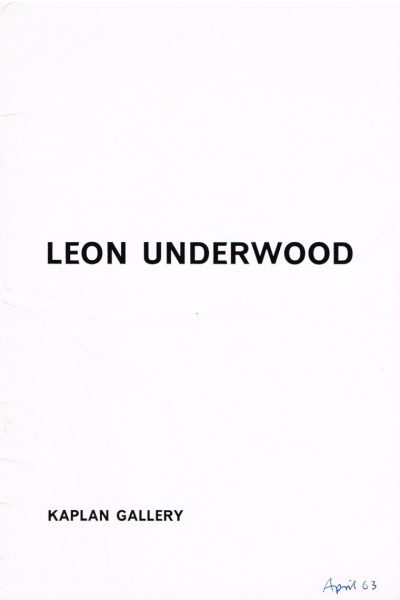 Leon Underwood sculpture 1963