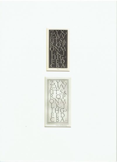 ZYX Alphabet Engravings by Edgar Holloway (Mounted)