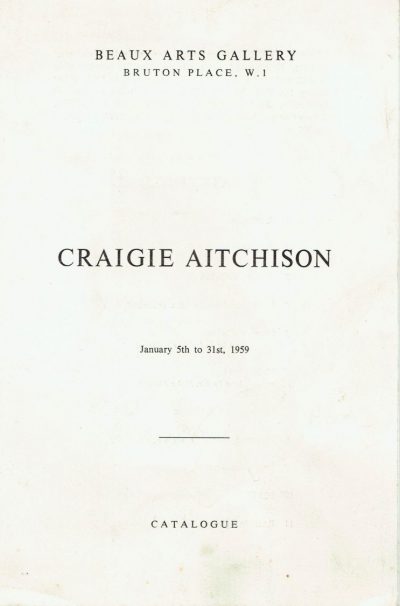 Craigie Aitchison. First One Man Exhibition