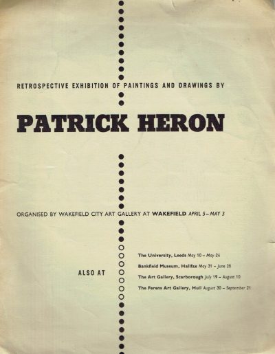 Retrospective Exhibition of Paintings and Drawing By Patrick Heron
