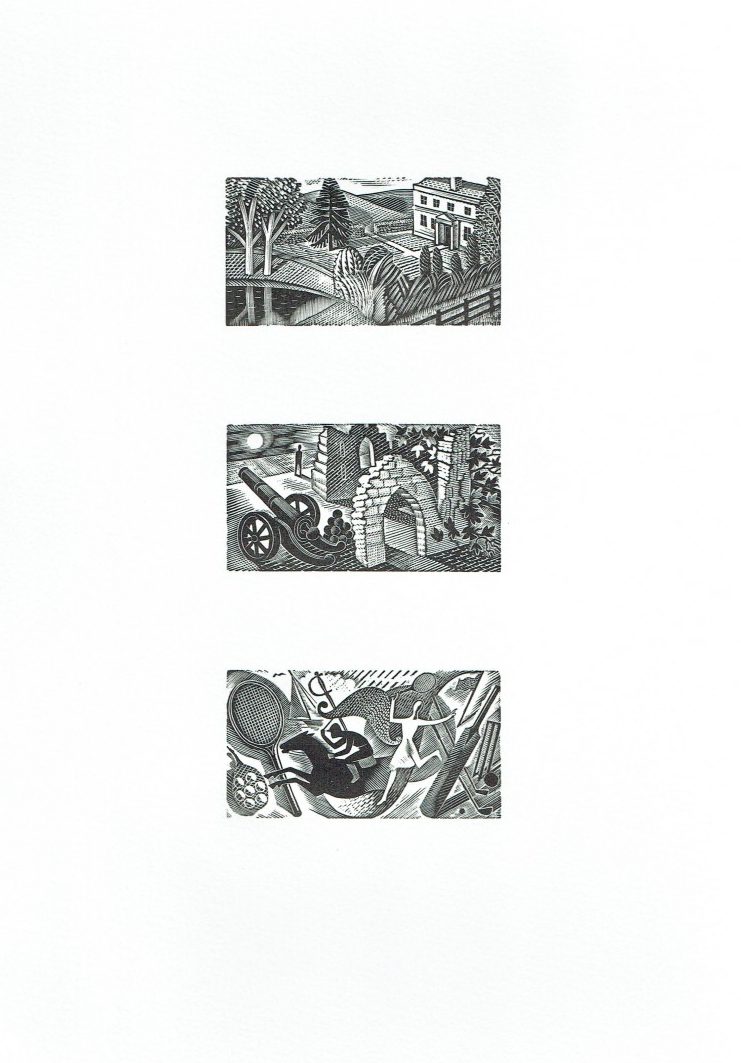 Three Vignettes From Thrice Welcome: Original Wood Engraving By Eric Ravilious