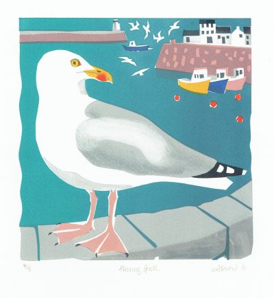 Herring Gull Print by Carry Akroyd