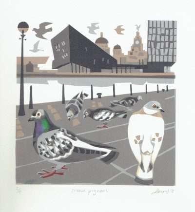 Scouse Pigeons Print by Carry Akroyd