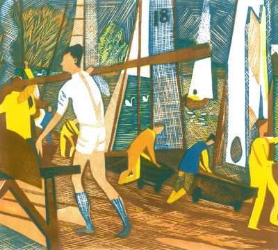 Putney Reach, Rowers Print