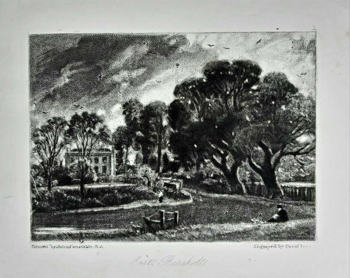 'East Bergholt' Mezzotint Engraving (After a Work by John Constable). From ‘English Landscape Scenery’, 1855