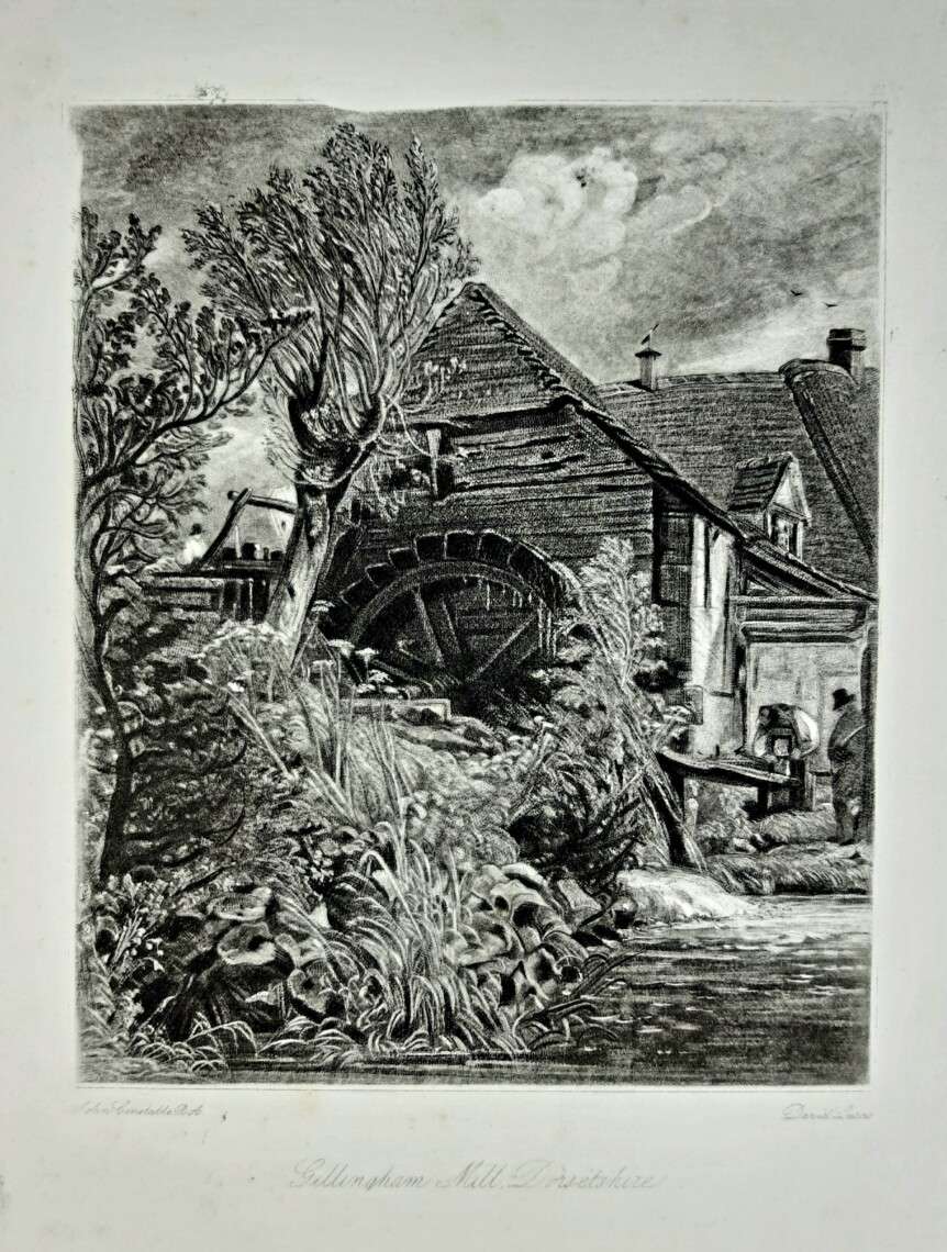 'Gillingham Mill, Dorsetshire' Mezzotint Engraving (After a Work by John Constable). From ‘English Landscape Scenery’, 1855