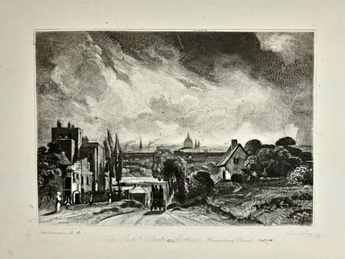 'Sir Richard Steele's Cottage' Mezzotint Engraving (After a Work by John Constable). From ‘English Landscape Scenery’, 1855