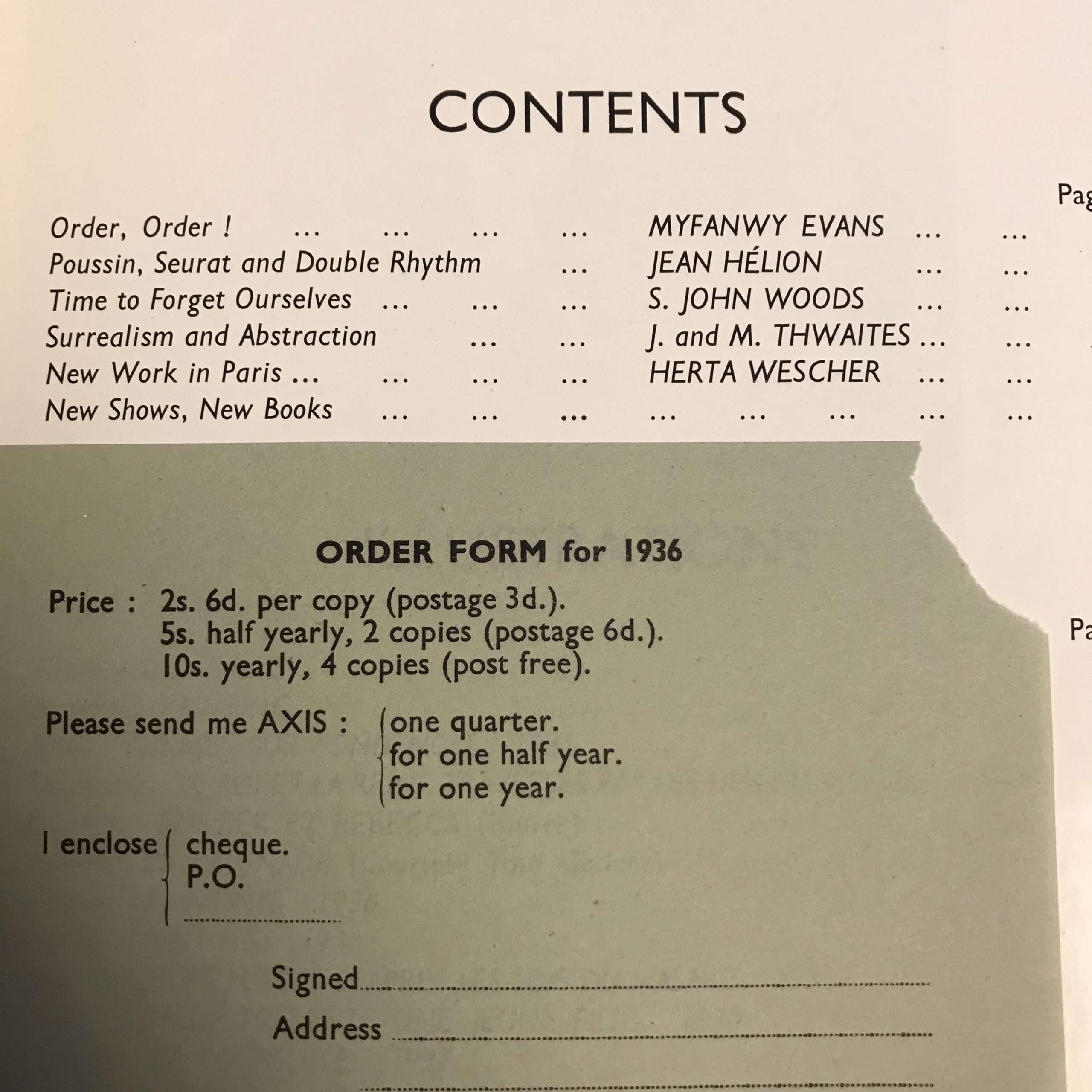 AXIS 6: A Quarterly Review of Contemporary Abstract Painting and Sculpture (Summer 1936) - Image 2