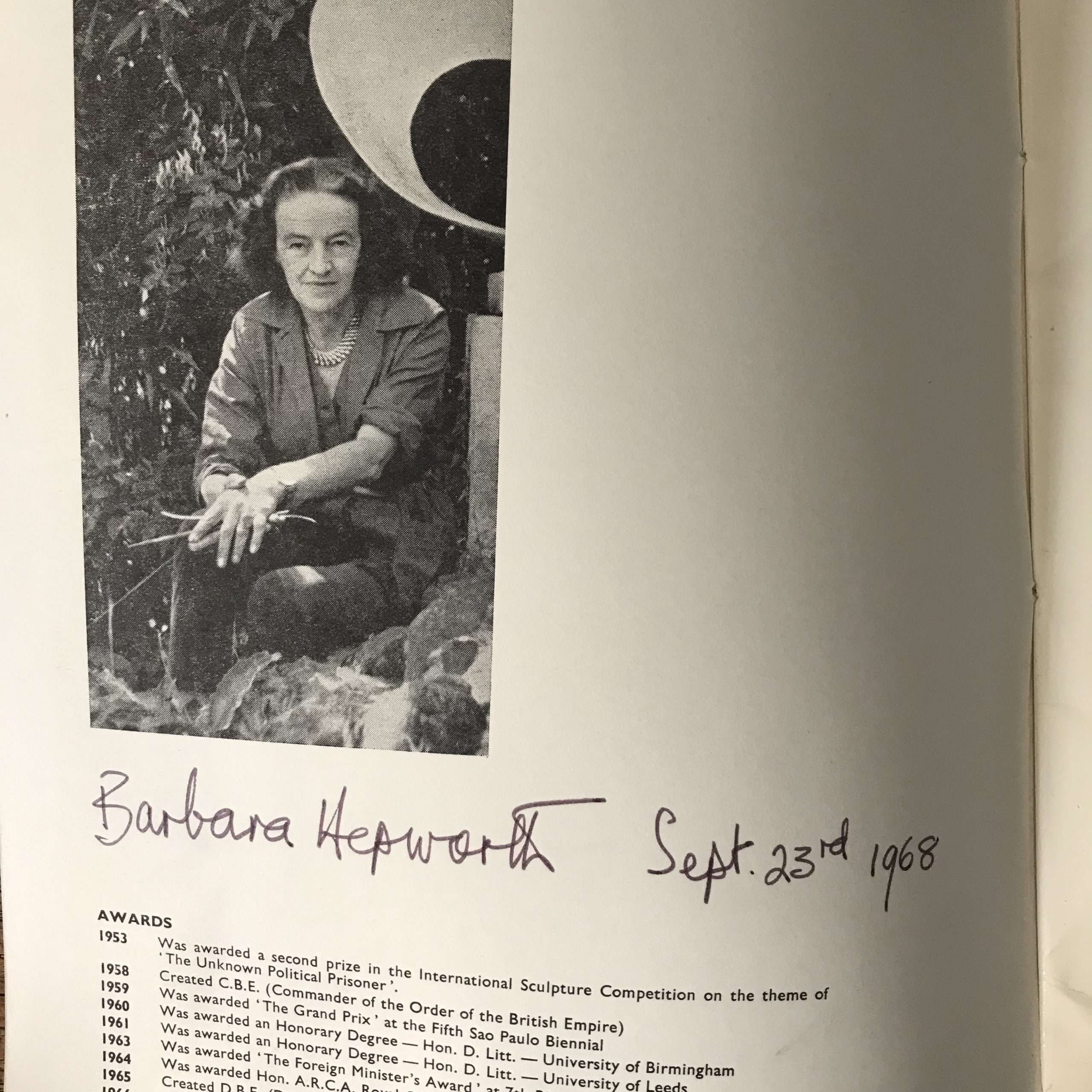 Barbara Hepworth (1968) (Signed by Barbara Hepworth) - Image 2