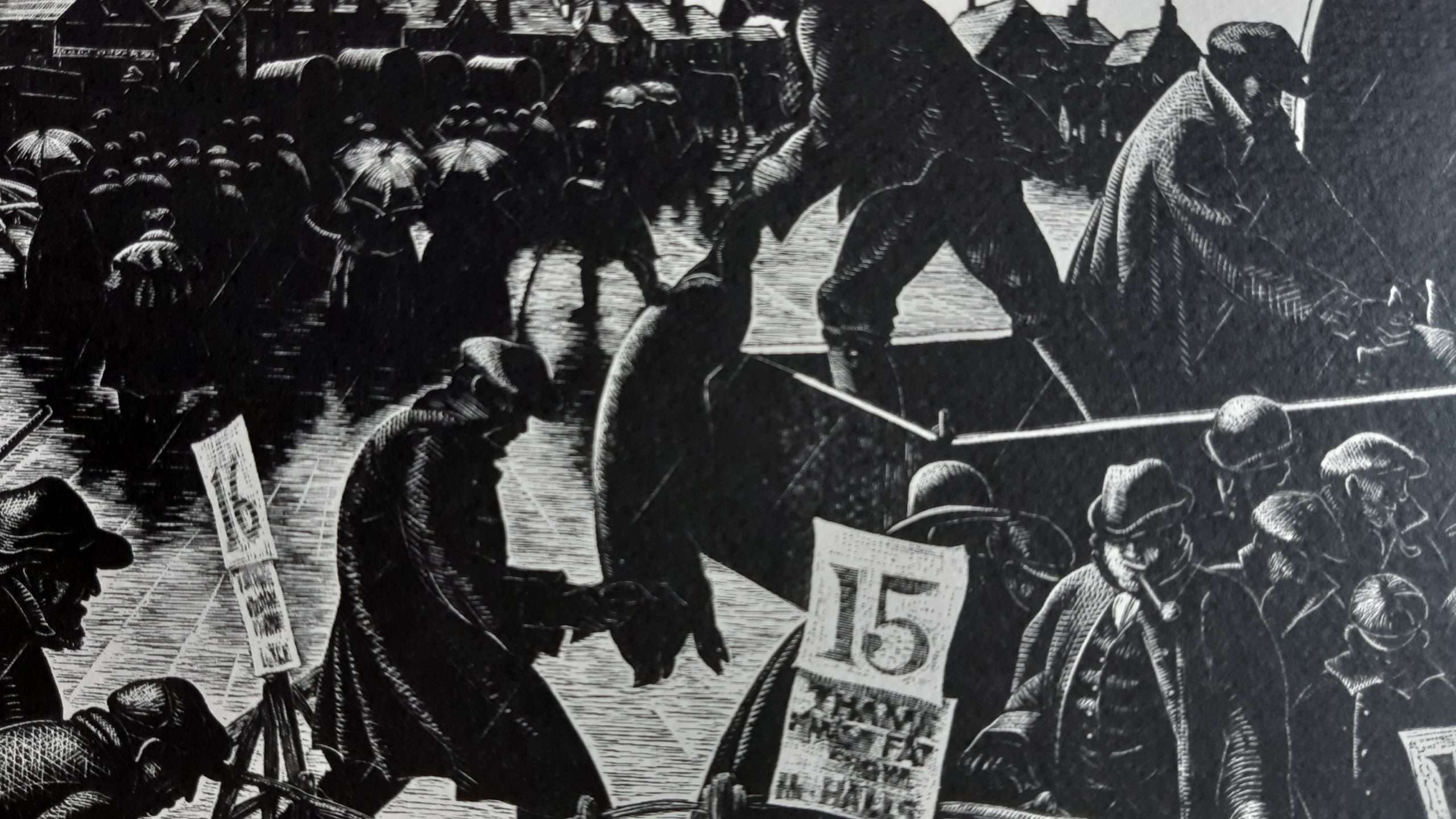 Clare Leighton 'December: The Fat Stock Market' (1995) (Lithograph) - Image 2
