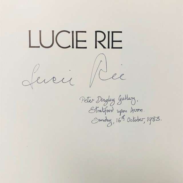 Lucie Rie: A Survey of Her Life and Work (1983) (Signed by Lucie Rie) - Image 2