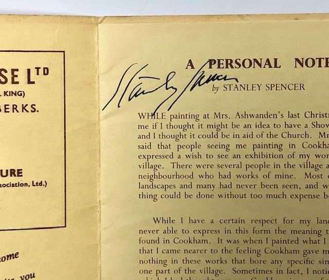 Stanley Spencer Exhibition Cookham 1958 (1958) (Signed by Stanley Spencer) - Image 2