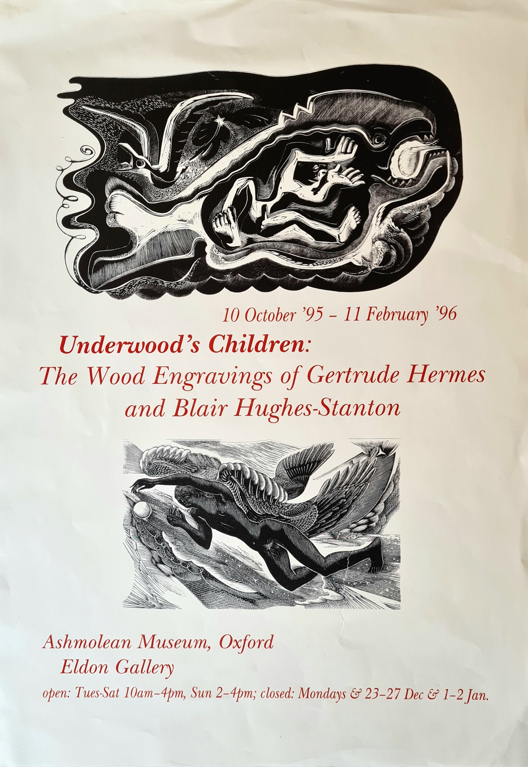 Underwoods Children: The Wood Engravings of Gertrude Hermes and Blair Hughes-Stanton Exhibition Poster (1995)