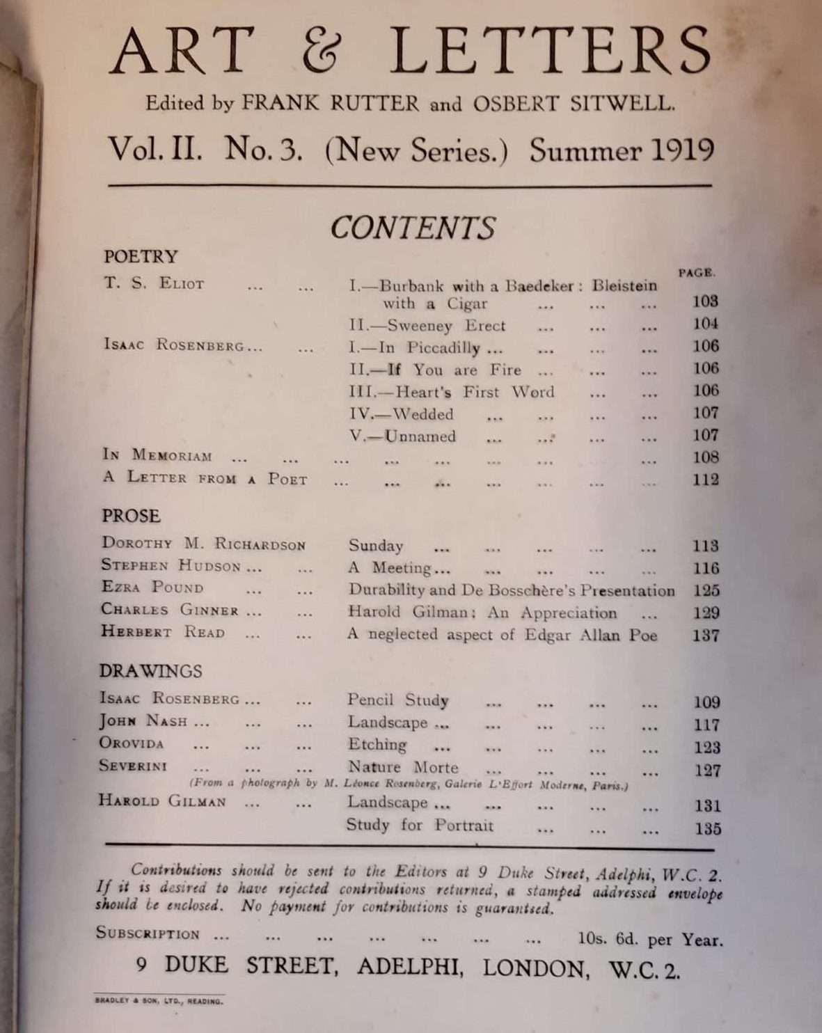 Art and Letters (Vol II No.3) (Summer 1919) - Image 2
