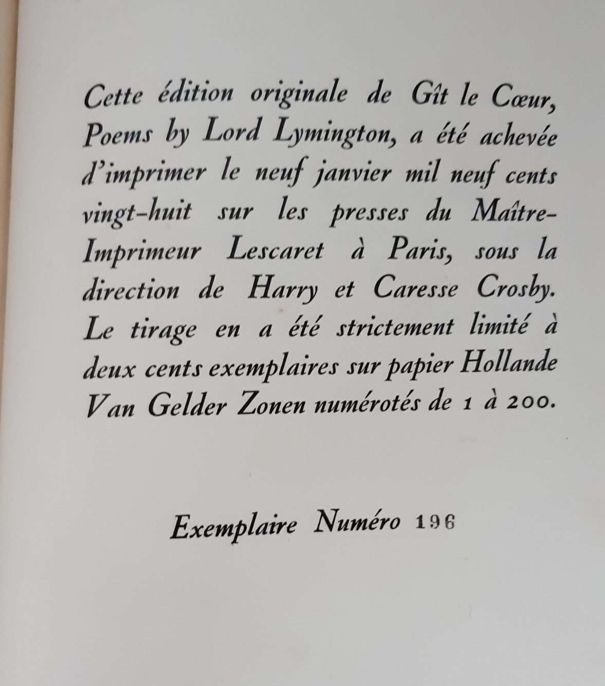 Git Le Coeur: Poems by Lord Lymington (1928) (Ronald Blythe Monogrammed Binding) - Image 3