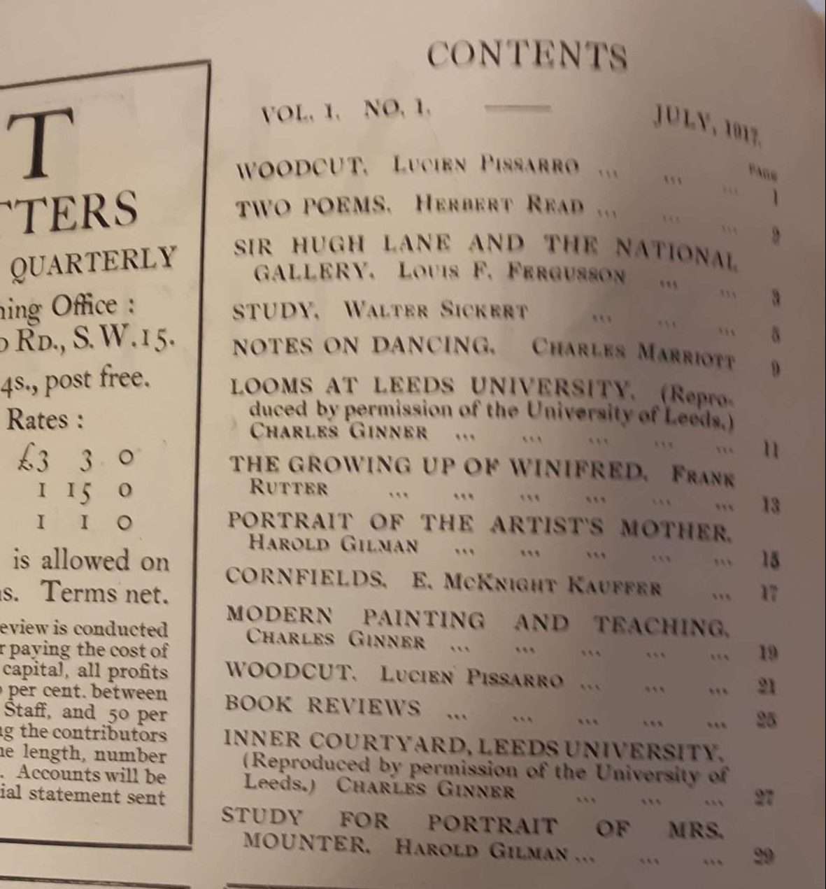 Art and Letters (July 1917) (Charles Ginner and Harold Gilman) - Image 2