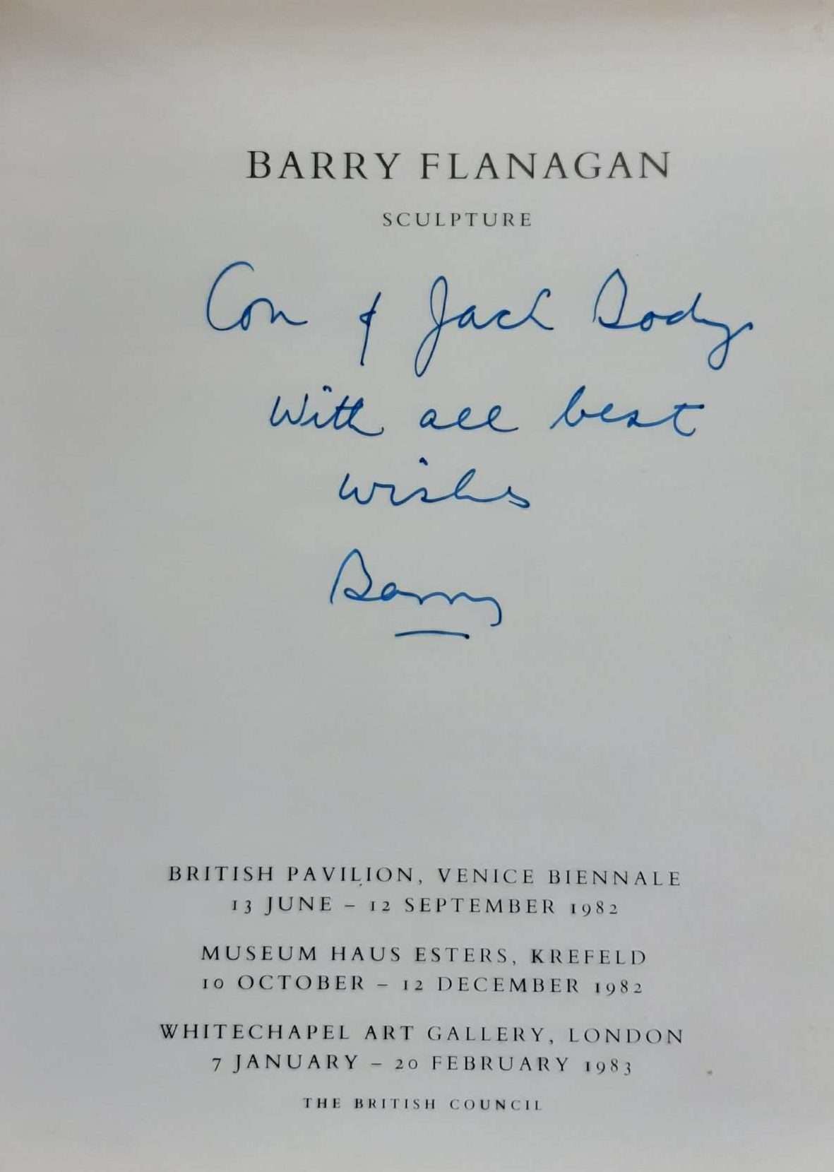 Barry Flanagan Sculpture (1982) (Signed with Letter) - Image 2