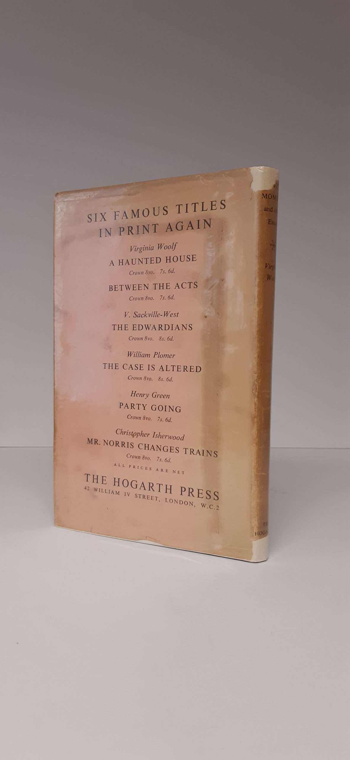 The Moment and Other Essays (Virginia Woolf) (1947) (Vanessa Bell Dust-Jacket) - Image 3