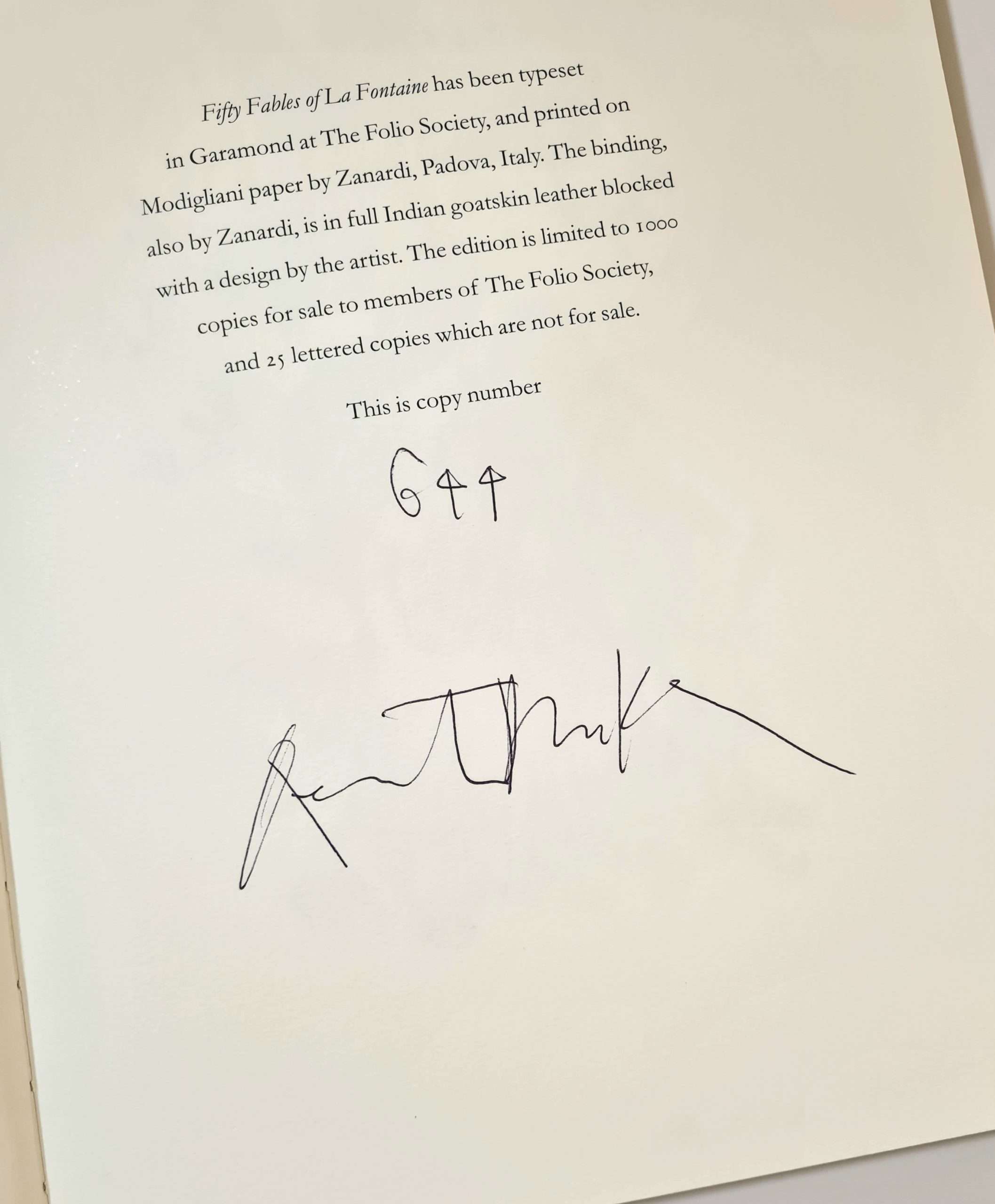 Fifty Fables of La Fontaine (2013) (Signed by Quentin Blake) (Folio Society) - Image 4