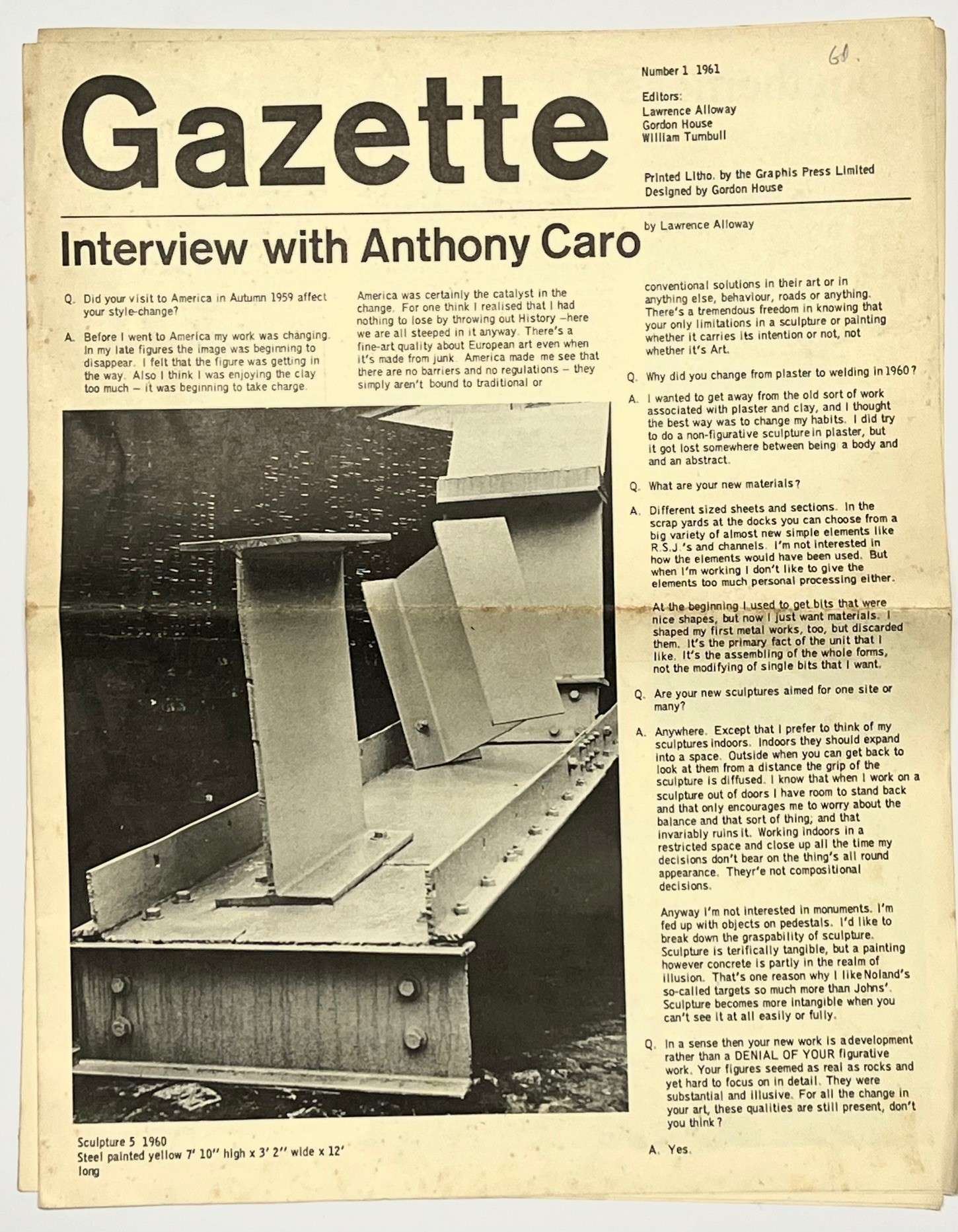 Gazette No. 1 and 2 (1961) (Edited by Lawrence Alloway, Gordon House, William Turnbull) - Image 4