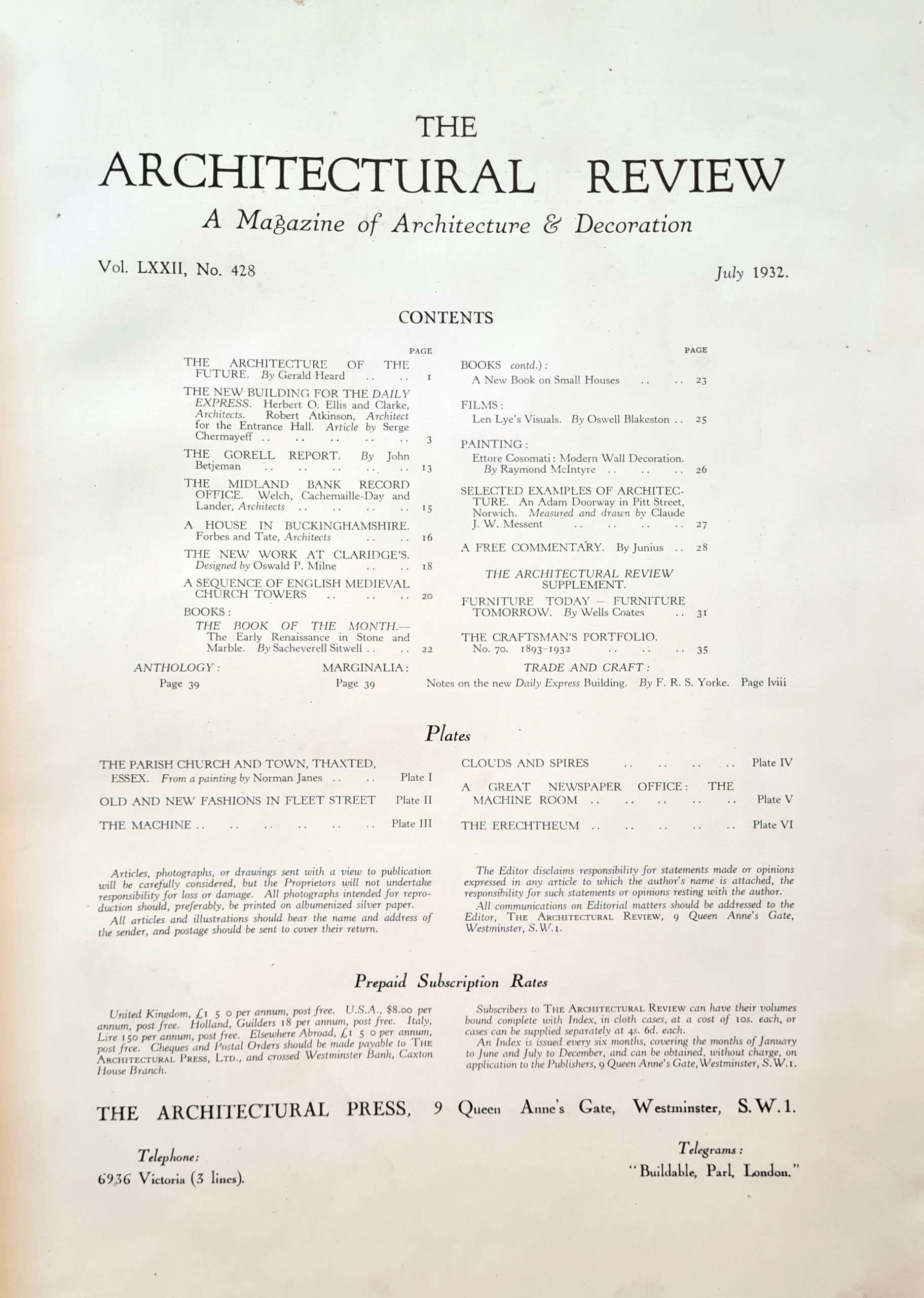 The Architectural Review 1932 (July to December) - Image 3