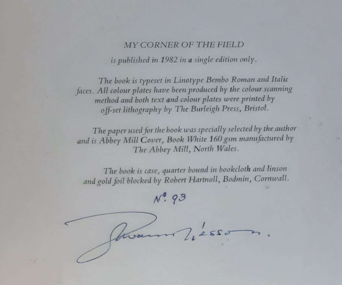 My Corner of the Field: The Autobiography of Edward Wesson RI, RBA, RSMA (1982) (Signed) - Image 2