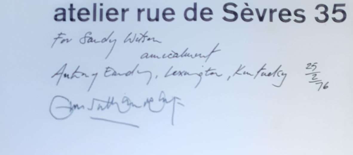 Atelier rue de Sevres 35 (1975) (Inscribed to Colin St John Wilson) (Le Corbusier) (Guillermo Jullian de la Fuente) - Image 2