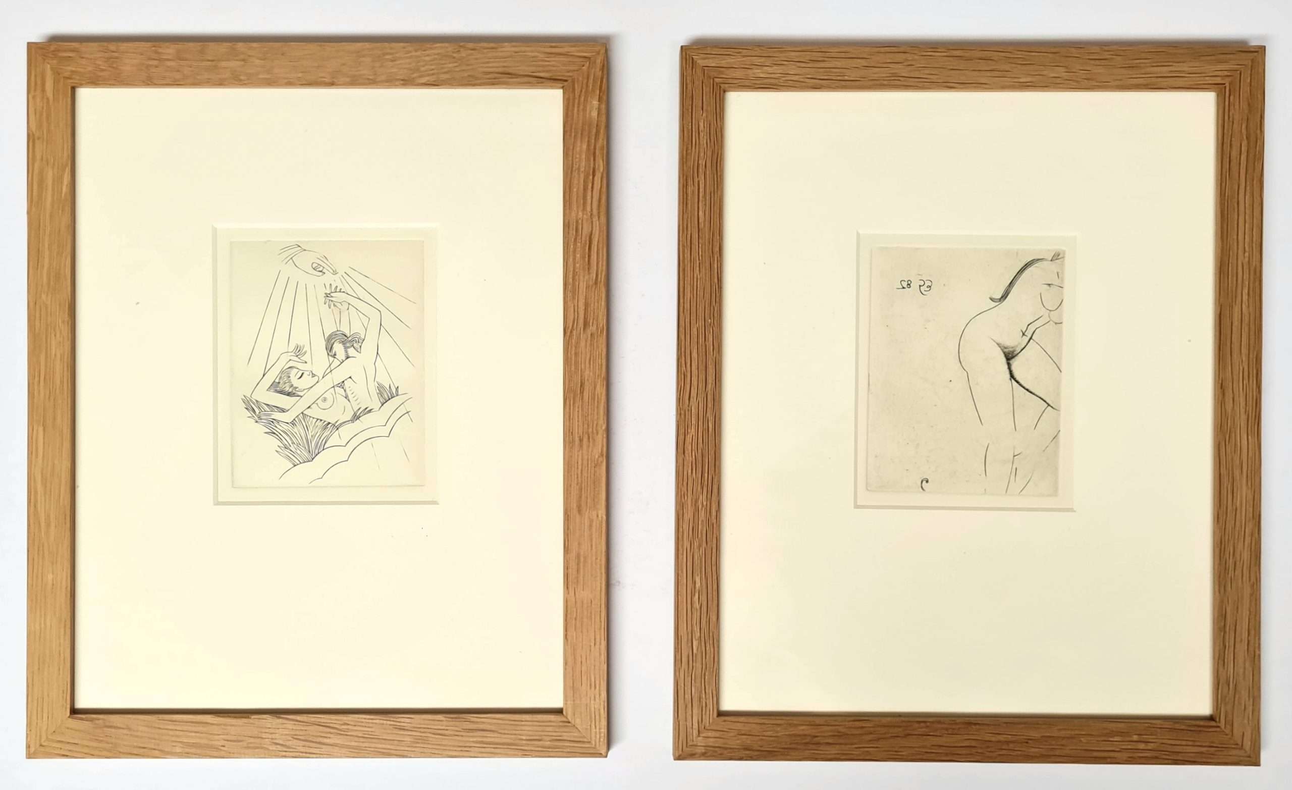 10 Framed Copper Engravings by Eric Gill - Image 3