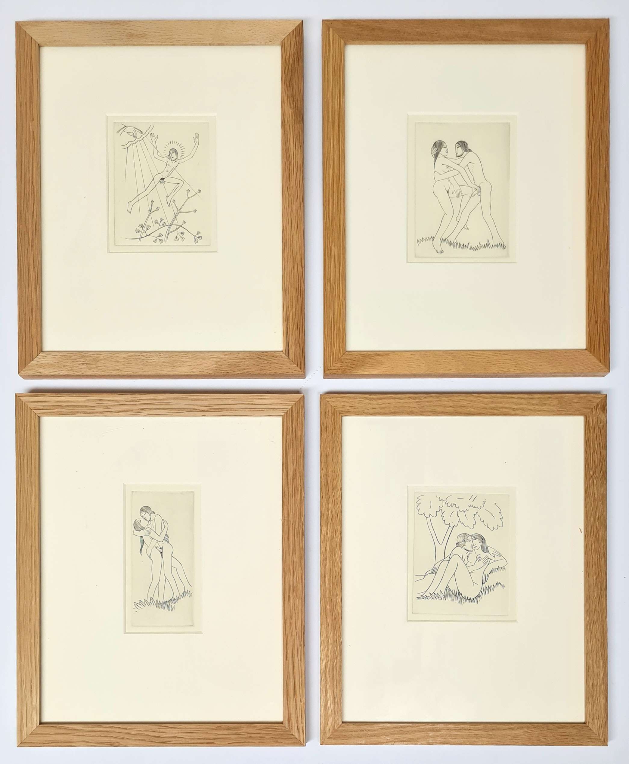 10 Framed Copper Engravings by Eric Gill - Image 2