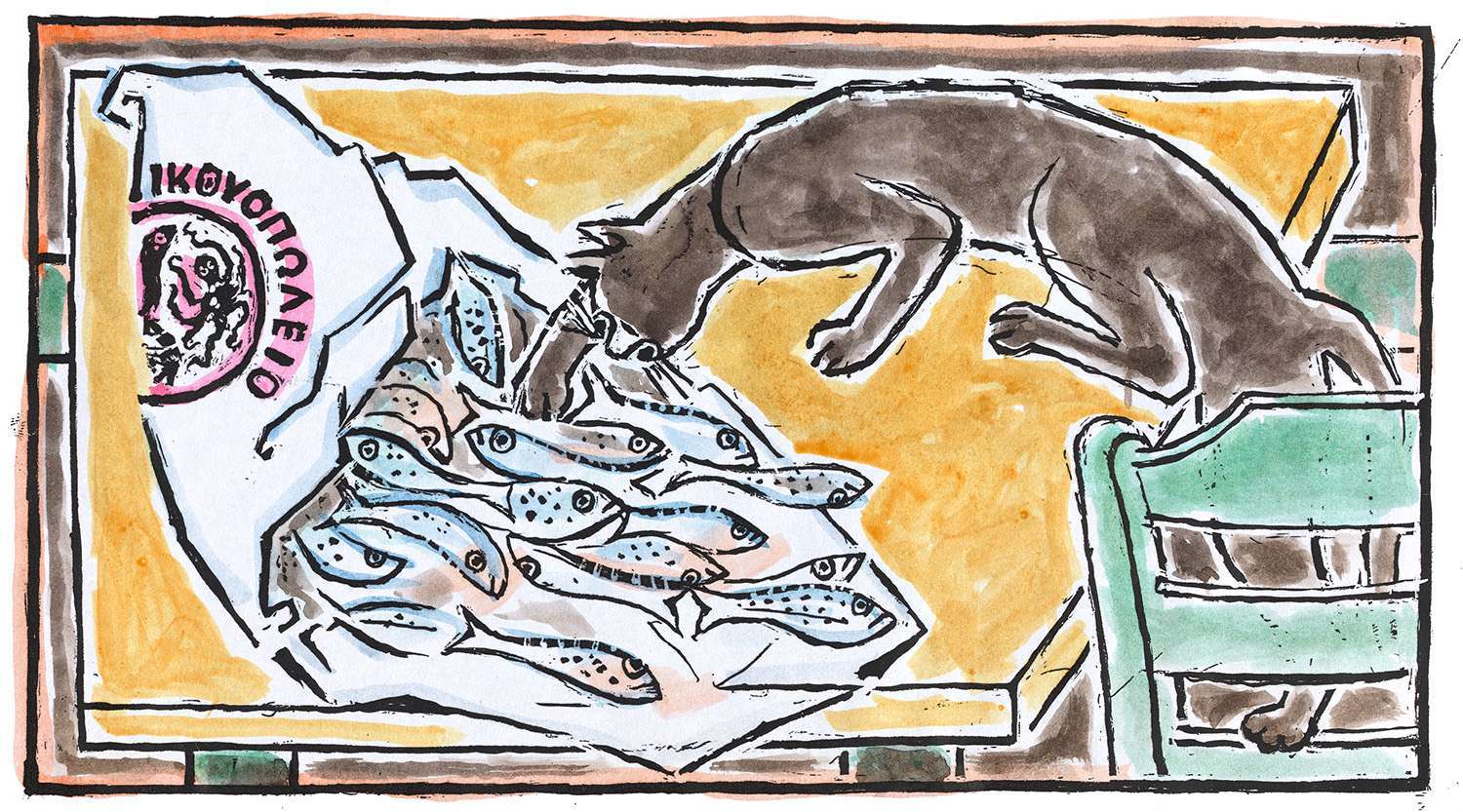 Cat Stealing Fish