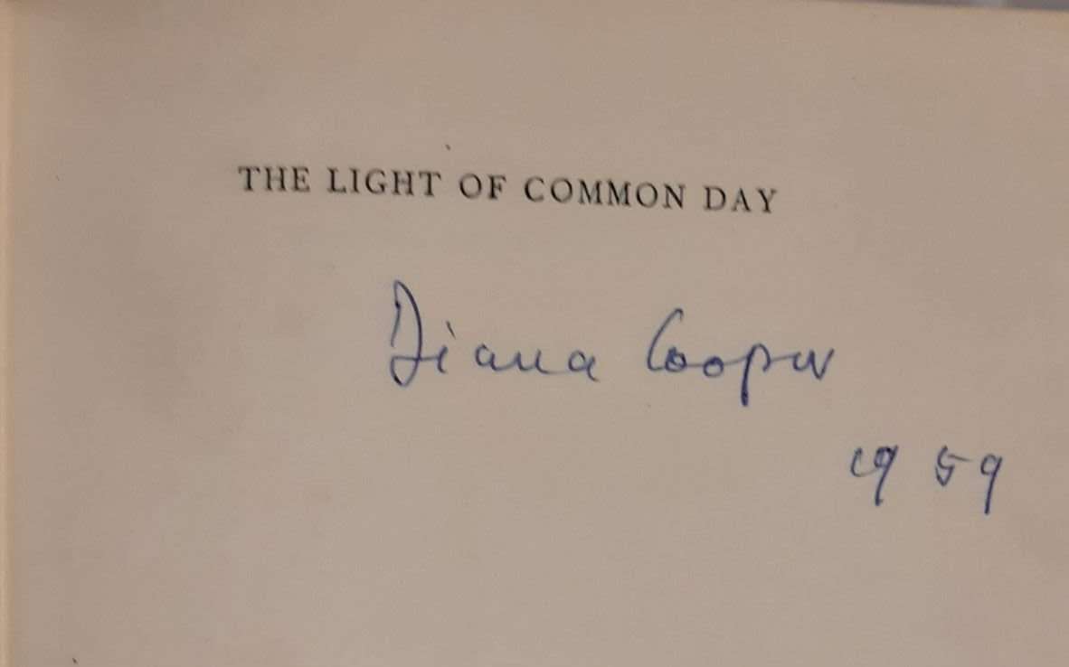 Diana Cooper 3vols Autobiography 'The Rainbow Comes and Goes', 'The Light of Common Day' (Signed), 'Trumpets from the Steep' - Image 2