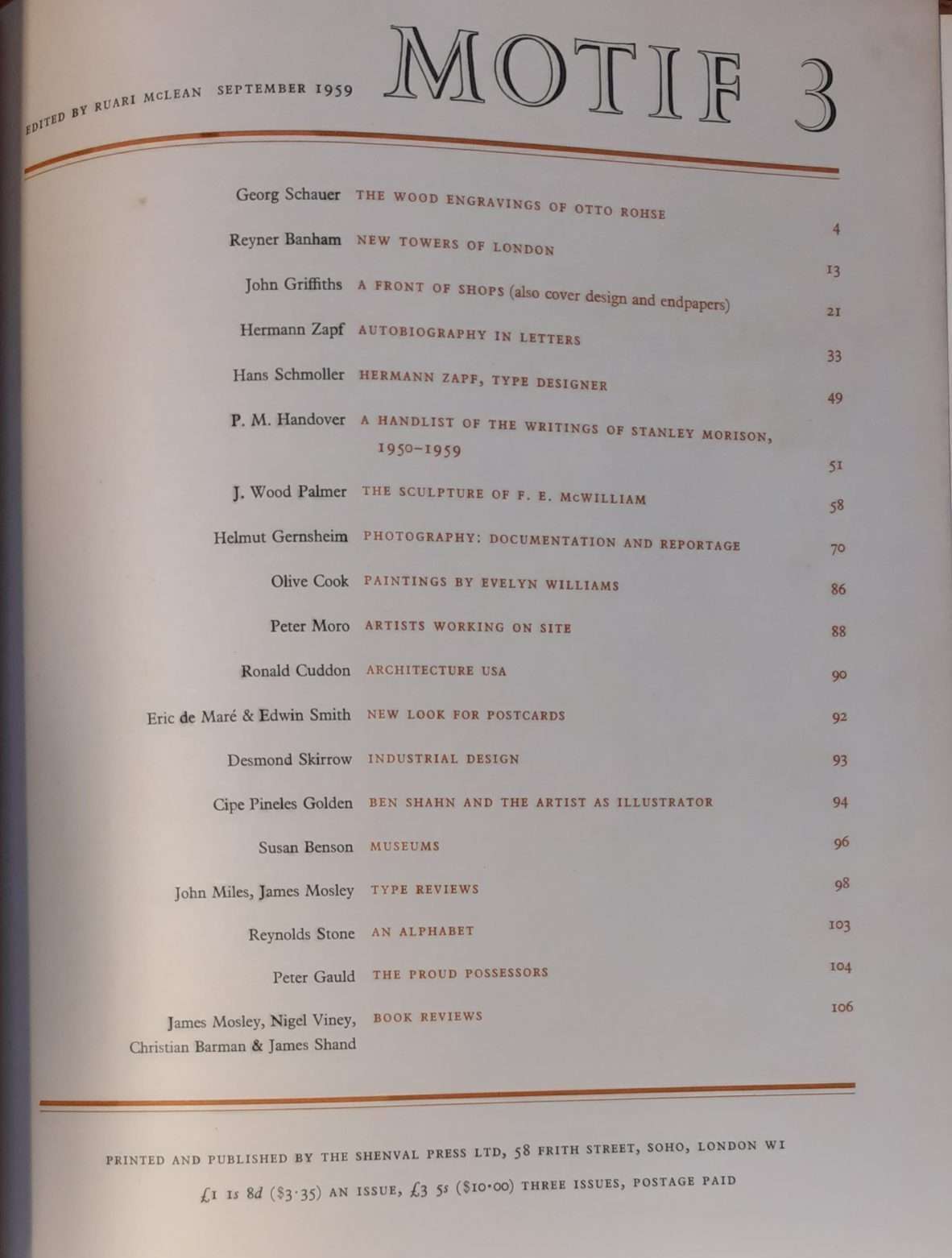 Motif: A Journal of the Visual Arts (complete set minus issue 13) (1958-1967) - Image 12
