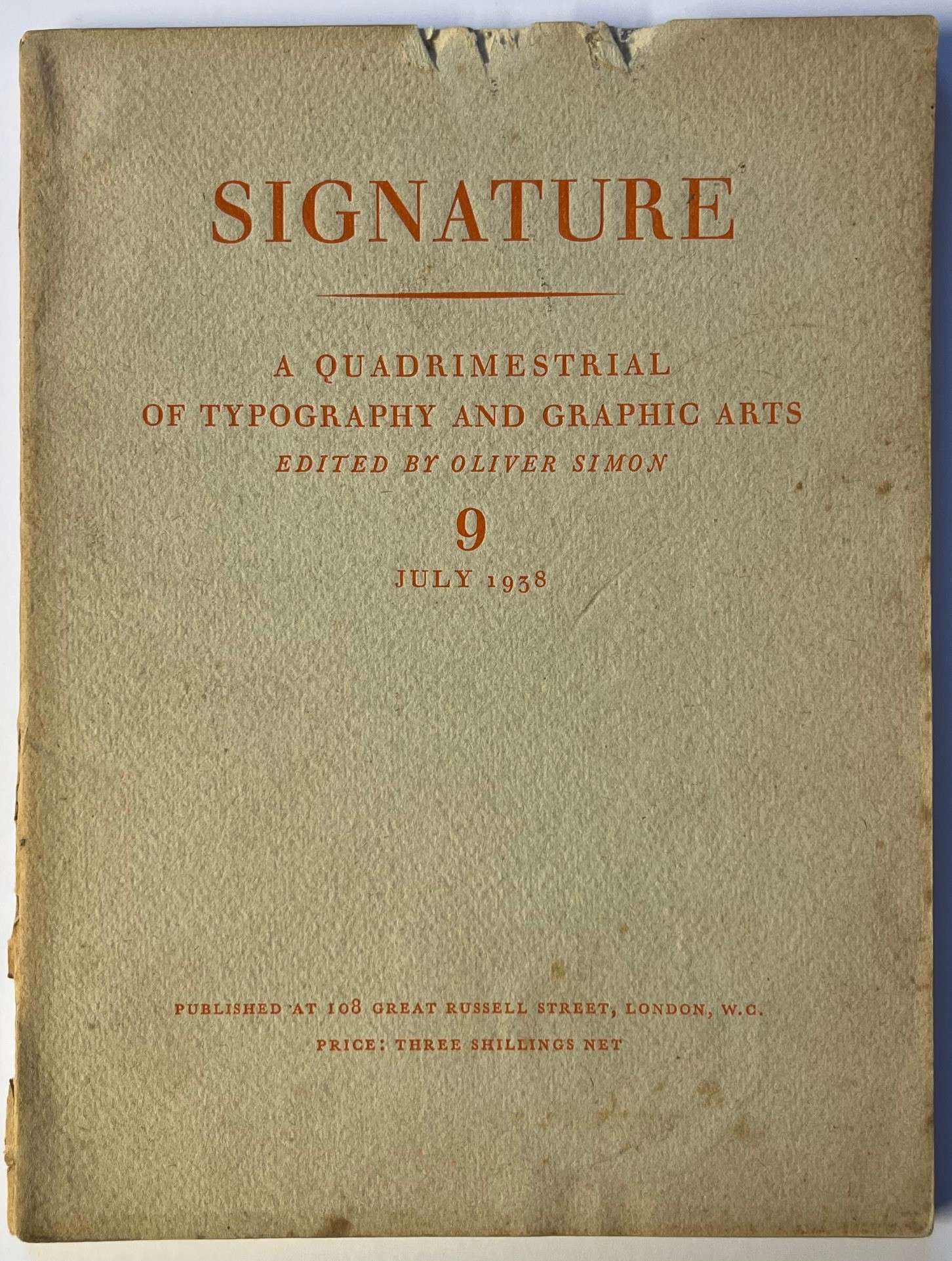 Signature: a Quadrimestrial of Typography and Graphic Arts (No. 9, July 1938) Original Etching and Aquatint by Graham Sutherland - Image 7