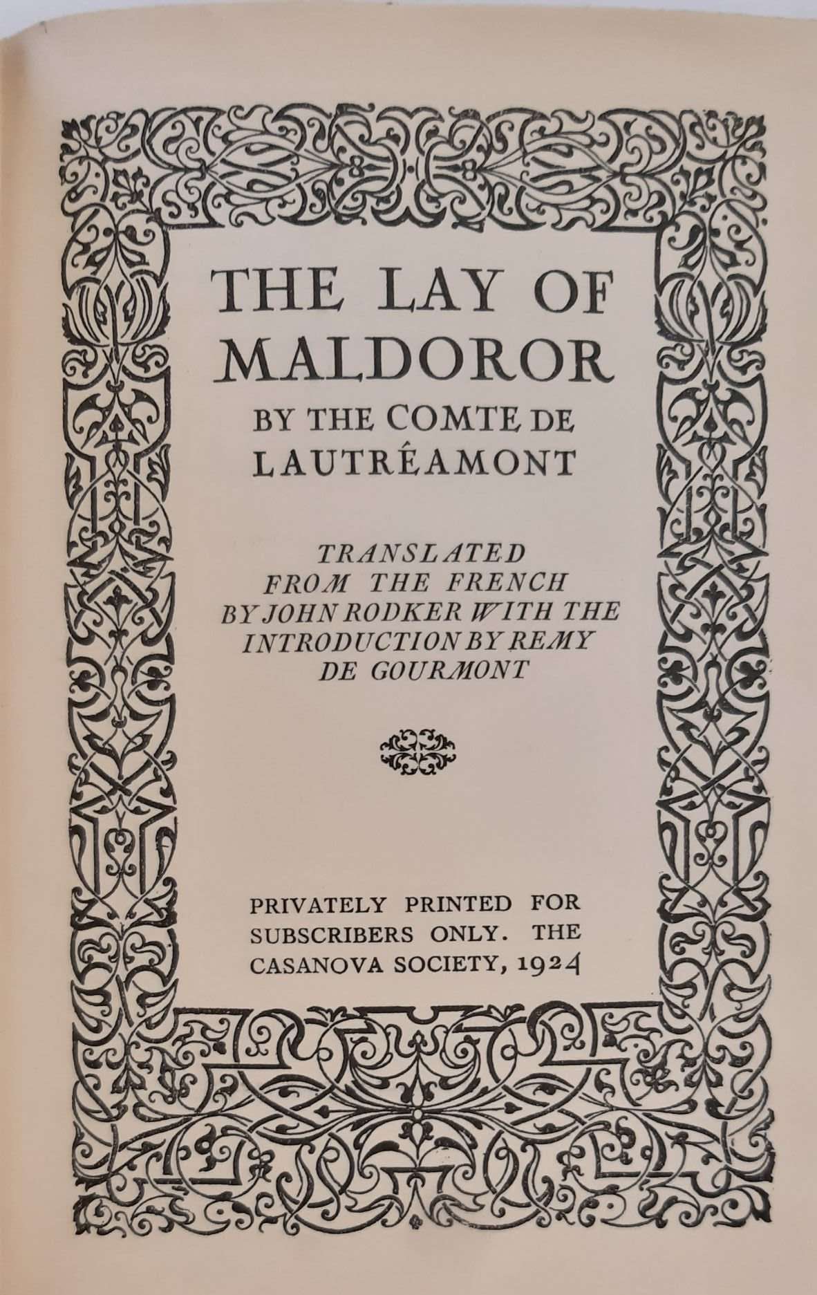 The Lay of Maldoror (1924) (Comte de Lautreamot) (Casanova Society) (John Rodker) - Image 2