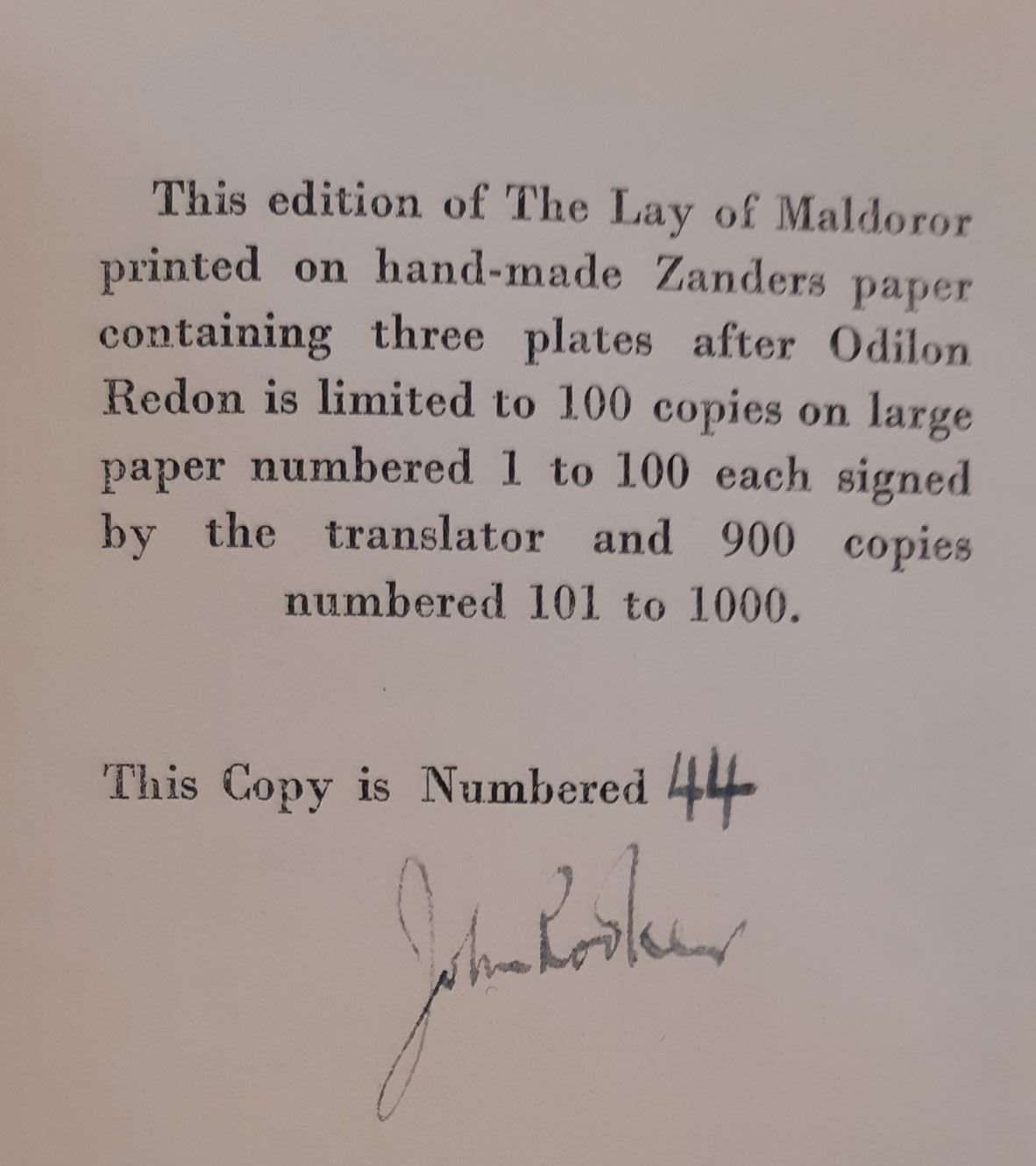 The Lay of Maldoror (1924) (Comte de Lautreamot) (Casanova Society) (John Rodker) - Image 3
