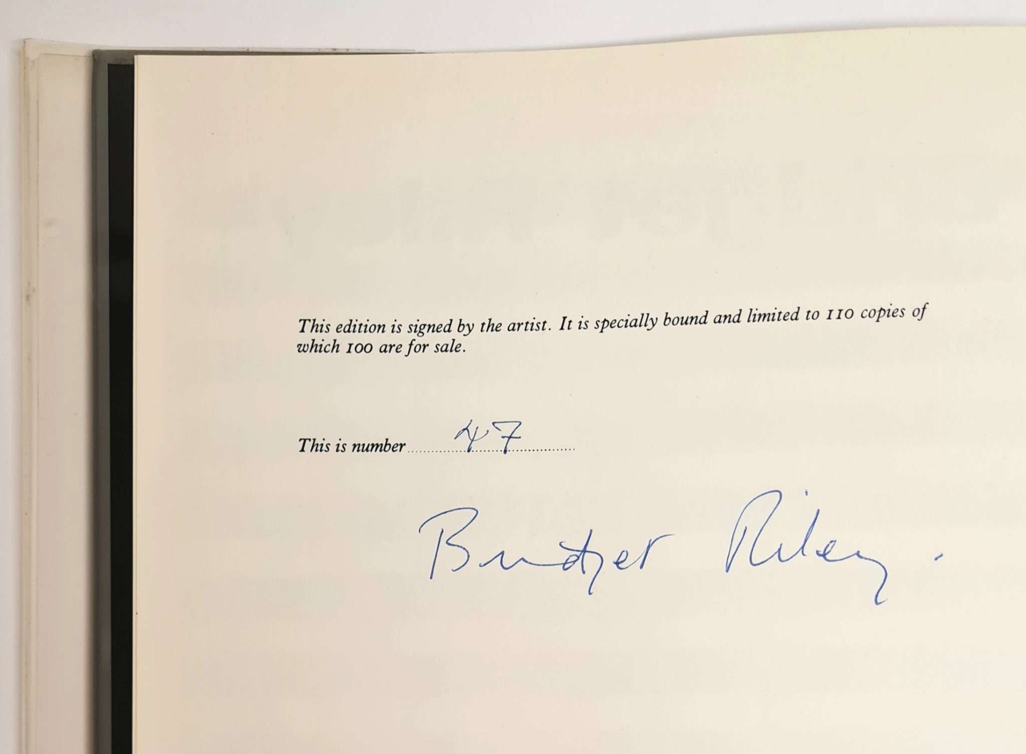 Judith Riley Autograph Bridget Riley (1970) (Signed) — Pallant Bookshop