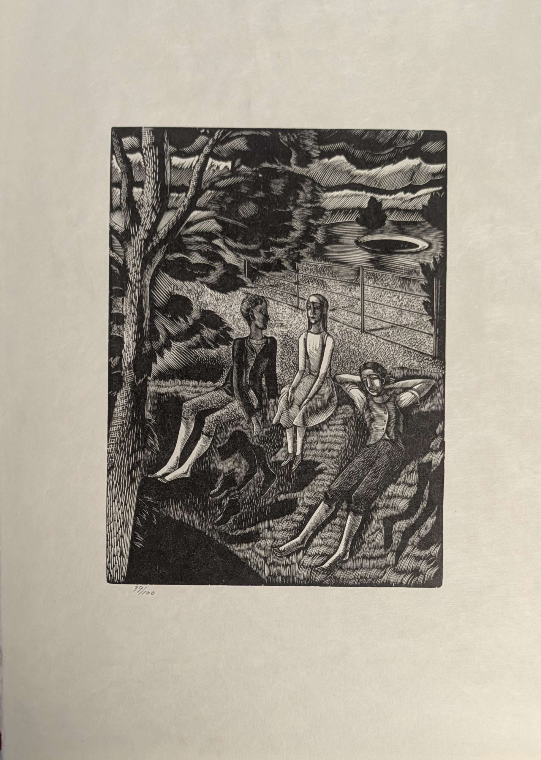 Eric Ravilious: Children In A Park: (Original Wood Engraving) (1987) (Merivale Editions) - Image 4