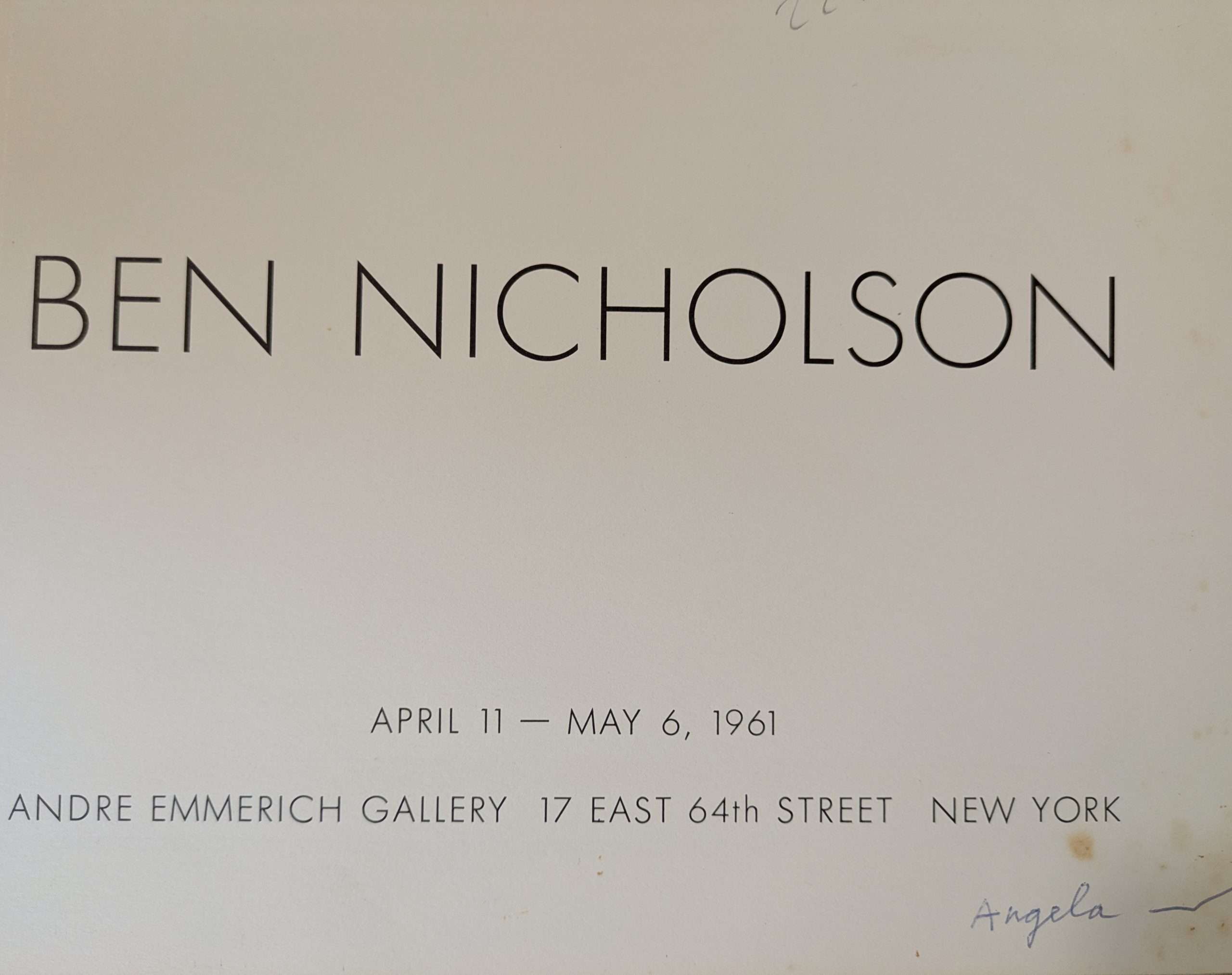 Ben Nicholson (1961) (From Ben Nicholson to Angela Varren Taunt) - Image 2