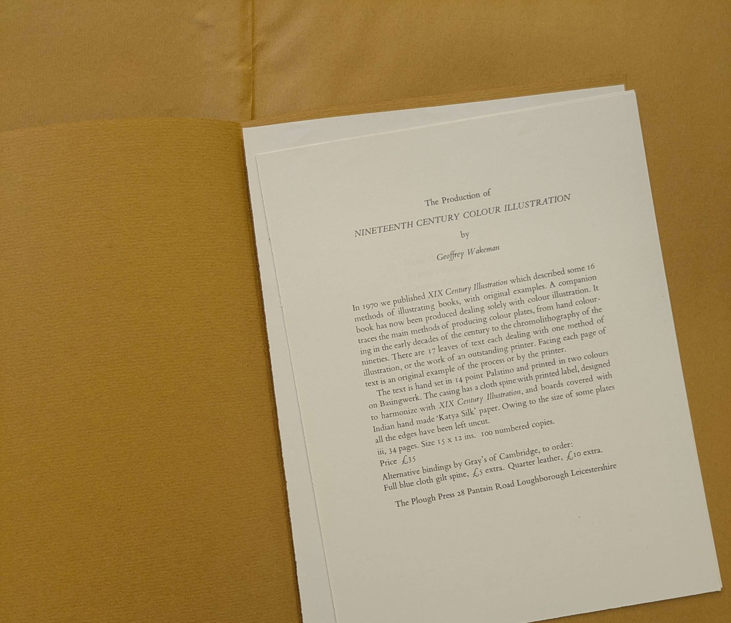 Geoffrey Wakeman: The Production of Nineteenth Century Colour Illustration (1976) (Plough Press) - Image 3
